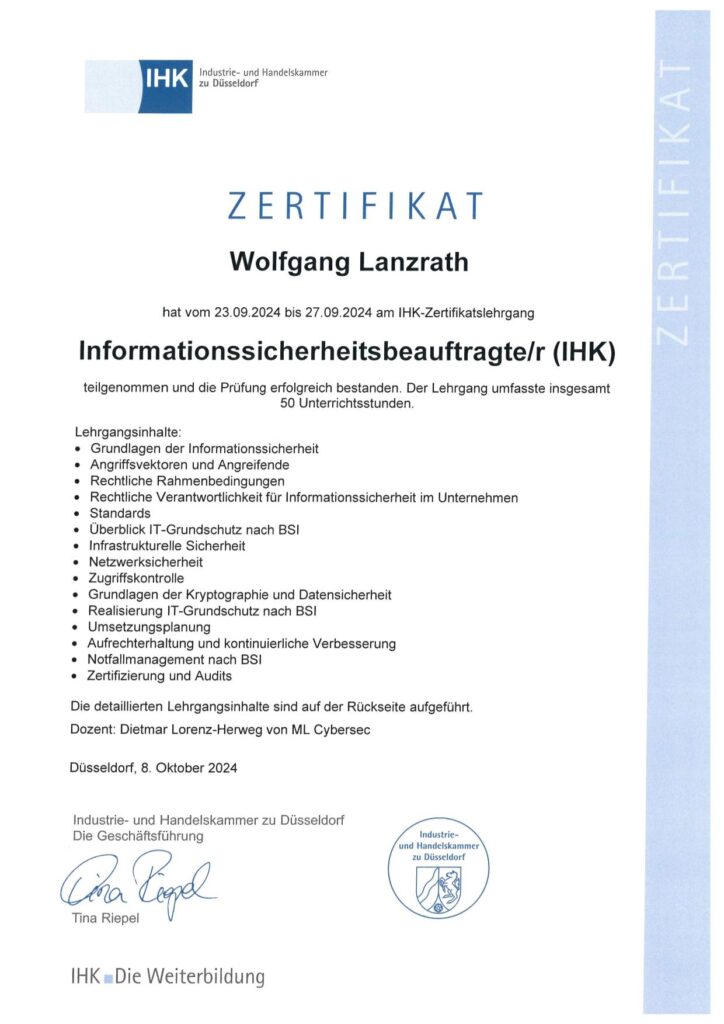 IHK ISB-Zertifikat