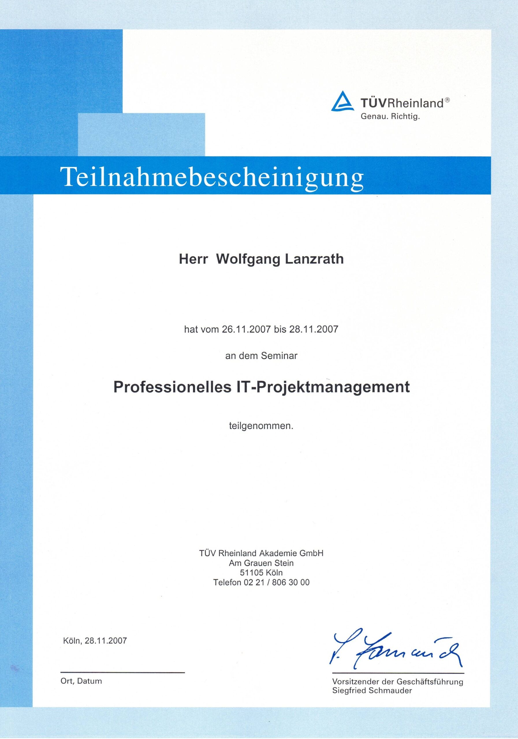 TÜV Projektmanagement